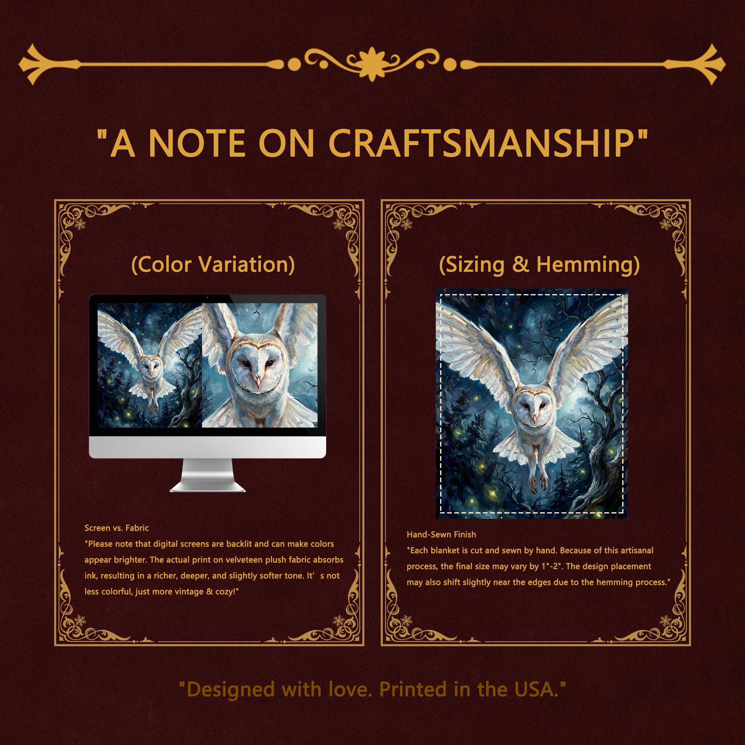 Dark Academia "The Silent Messenger" Throw - Flying Barn Owl, Fireflies & Night Forest Oil Painting Blanket