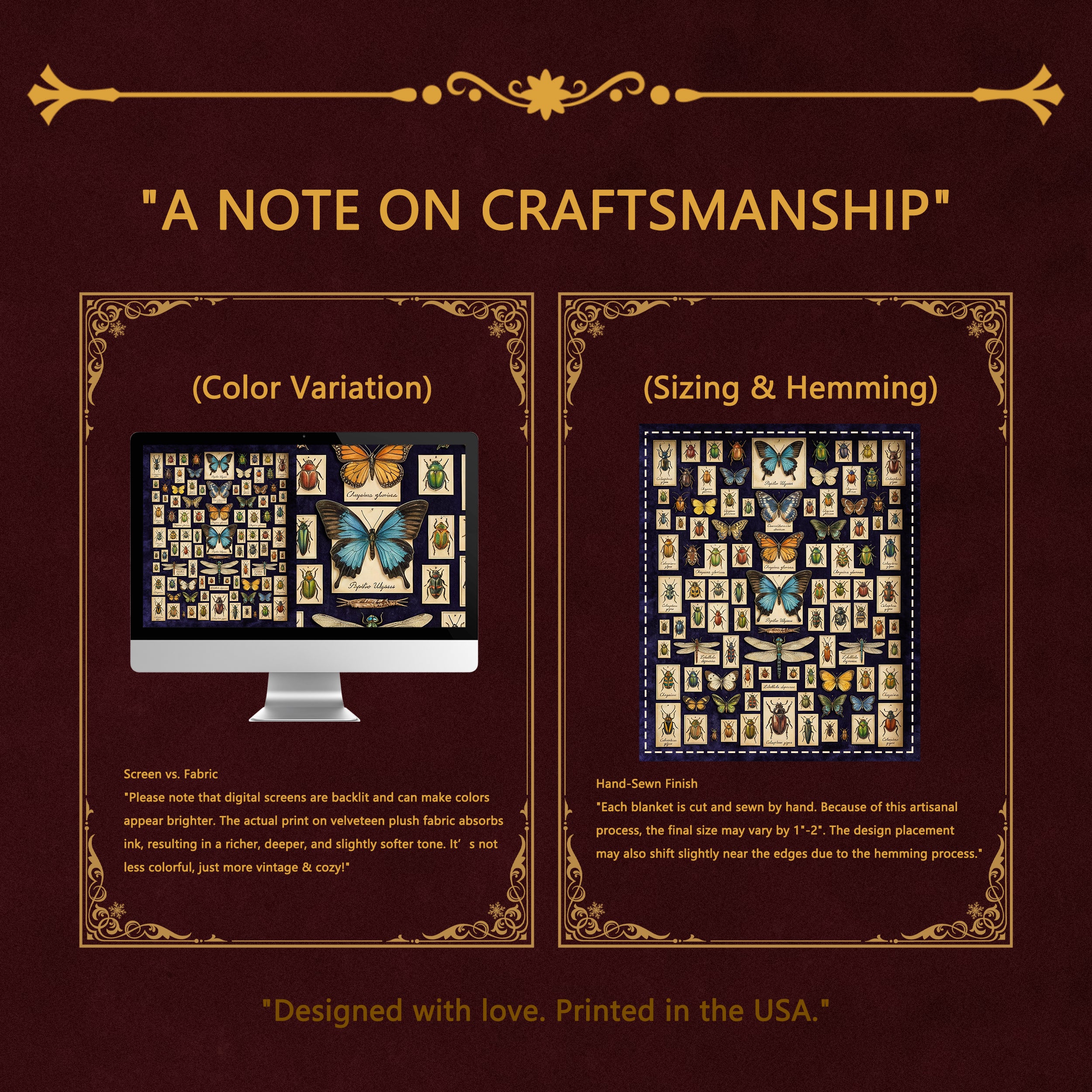 Dark Academia "The Entomologist" Throw - Vintage Insect Specimens, Beetle & Butterfly Taxidermy Blanket