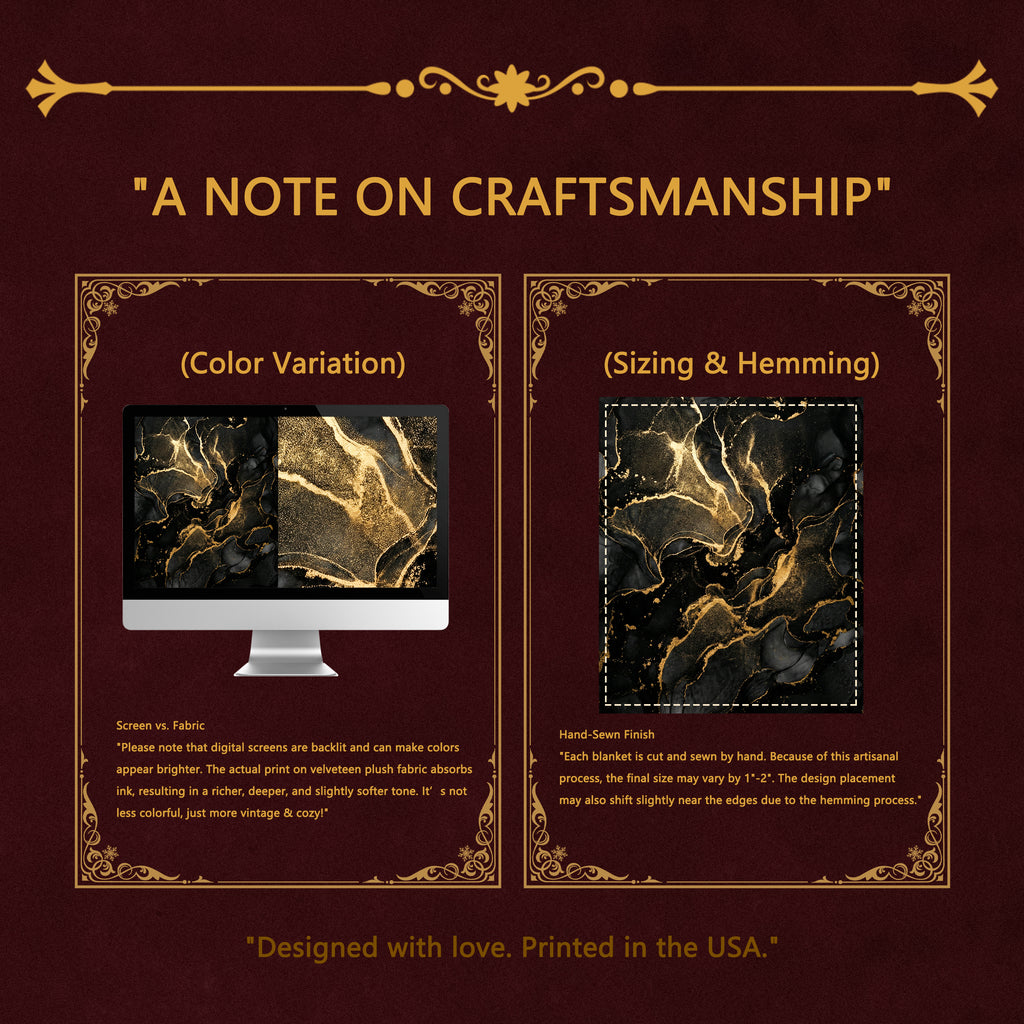 Dark Luxury "Liquid Gold" Throw - Black Marble & Gold Alcohol Ink Abstract Velveteen Blanket