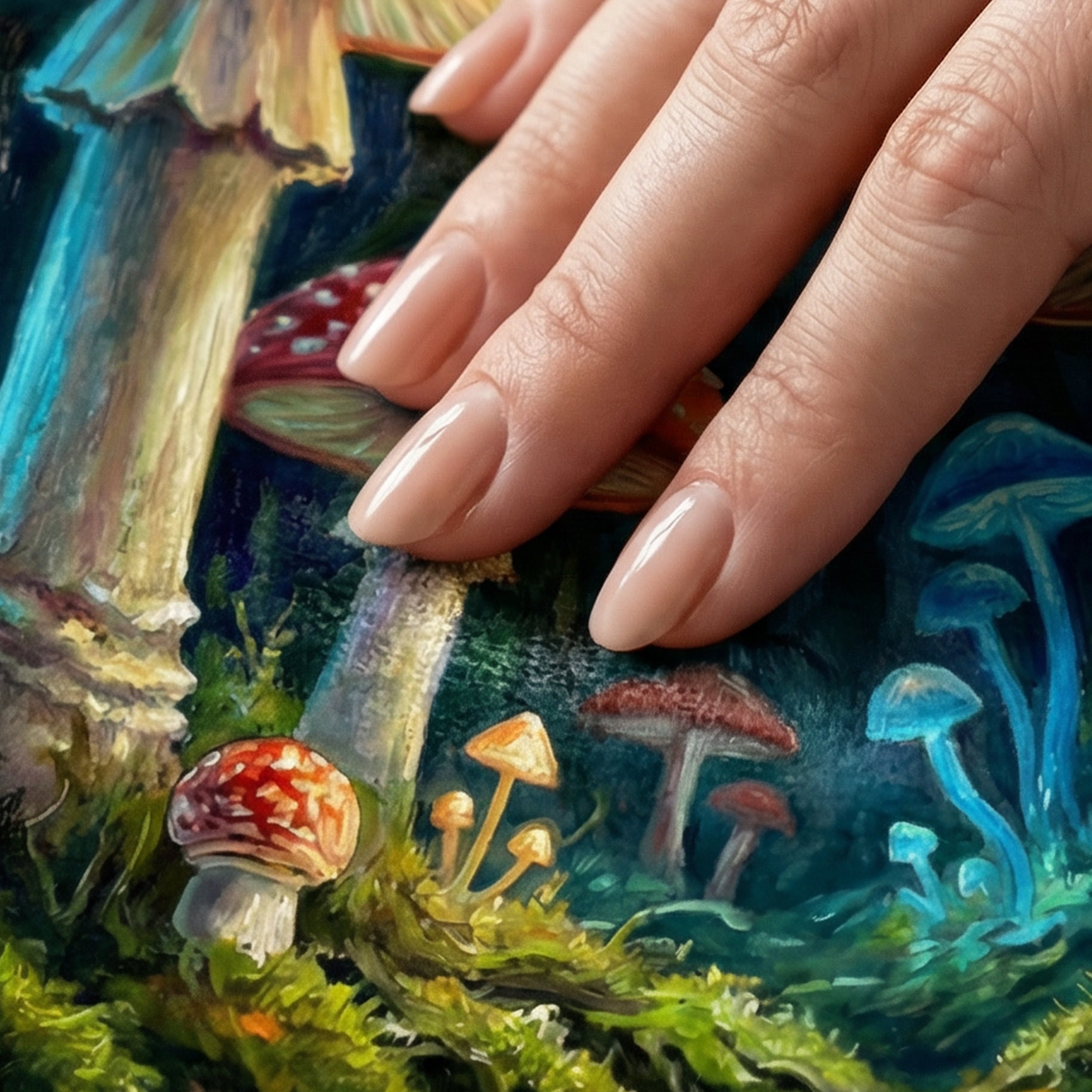 Goblincore "Magic Mycology" Throw - Glowing Mushrooms, Frogs & Moonlight Forest Blanket