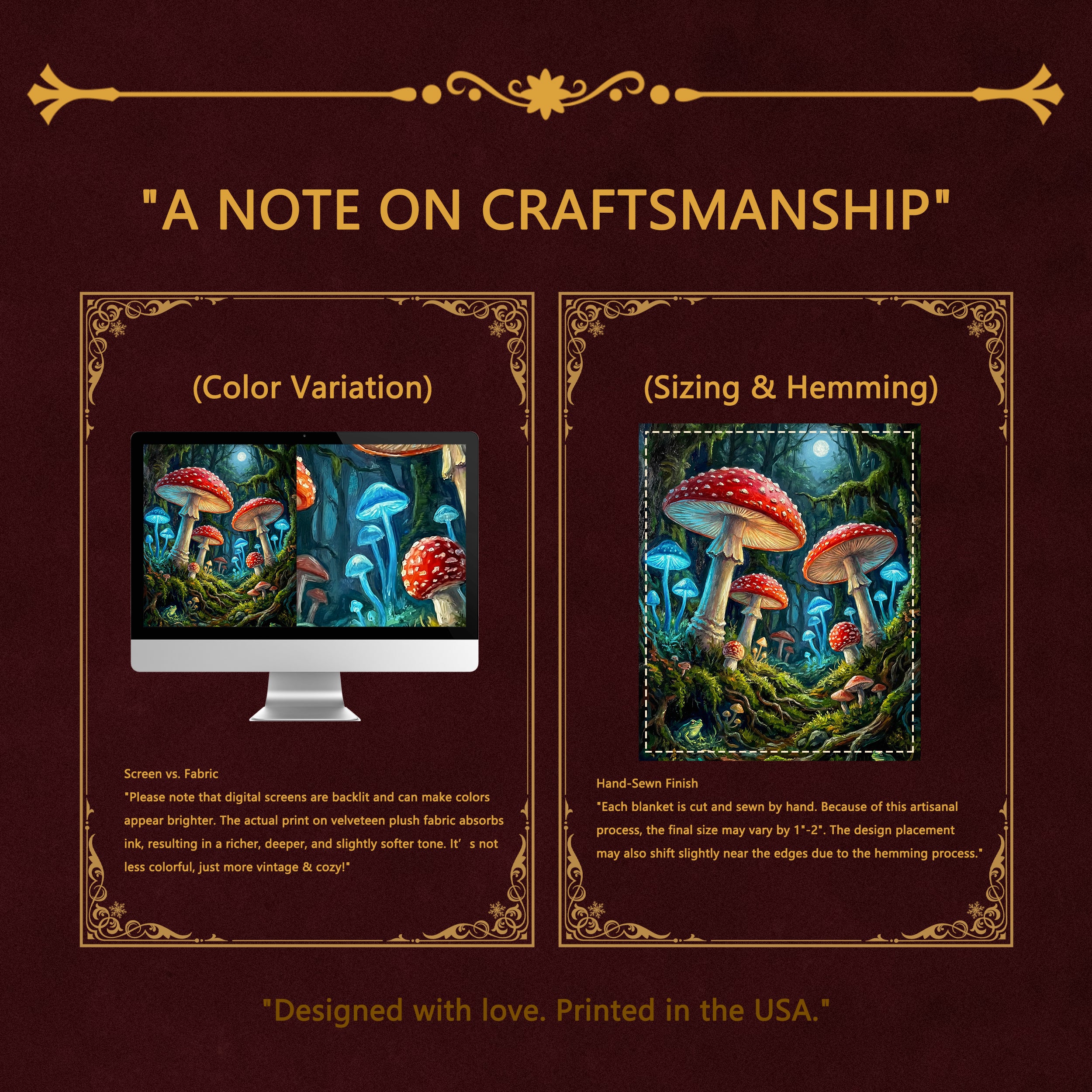 Goblincore "Magic Mycology" Throw - Glowing Mushrooms, Frogs & Moonlight Forest Blanket