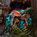 Goblincore "Magic Mycology" Throw - Glowing Mushrooms, Frogs & Moonlight Forest Blanket